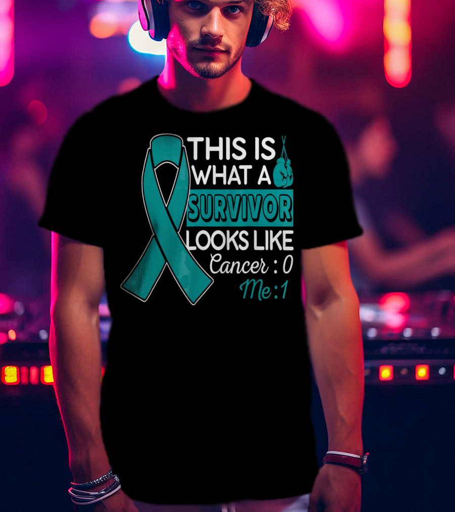 This Is What A Survivor Looks Like Cancer 0 Me 1 T-Shirt