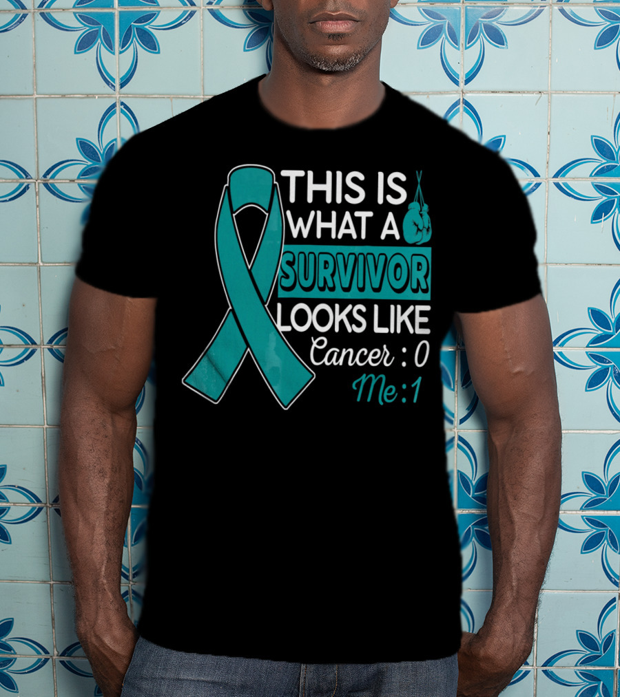 This Is What A Survivor Looks Like Cancer 0 Me 1 T-Shirt