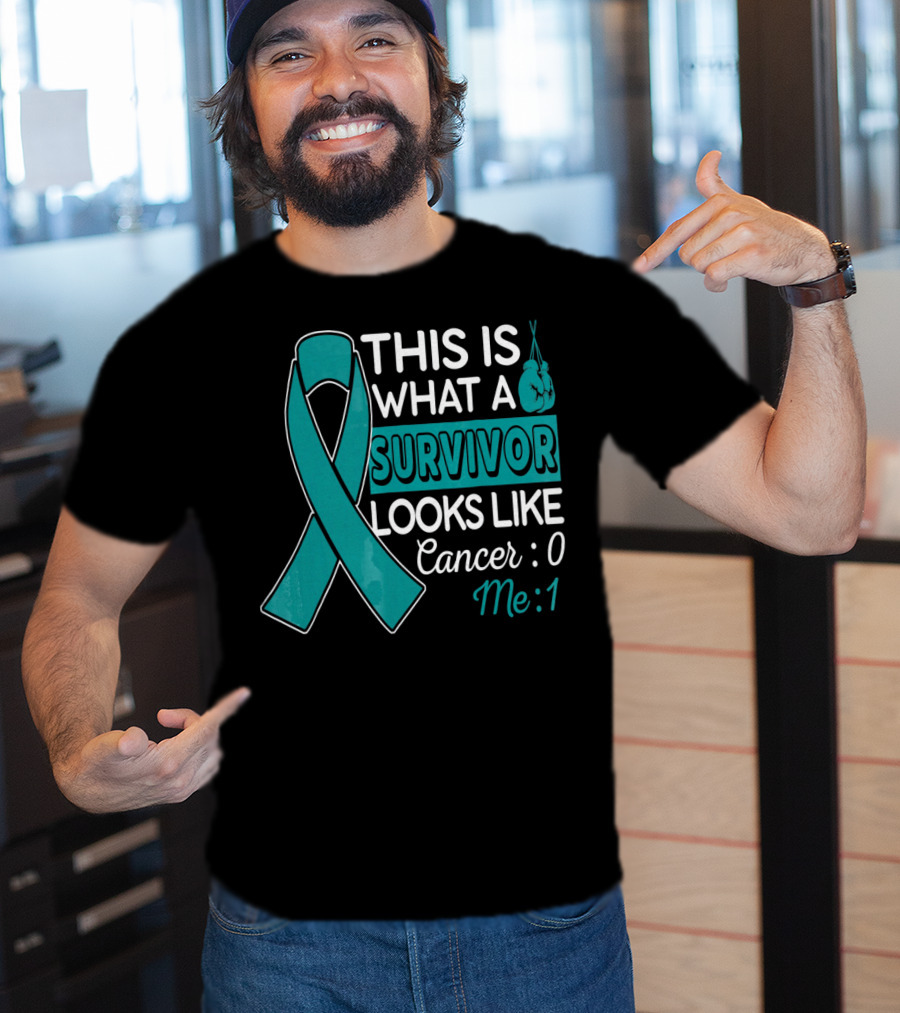 This Is What A Survivor Looks Like Cancer 0 Me 1 T-Shirt