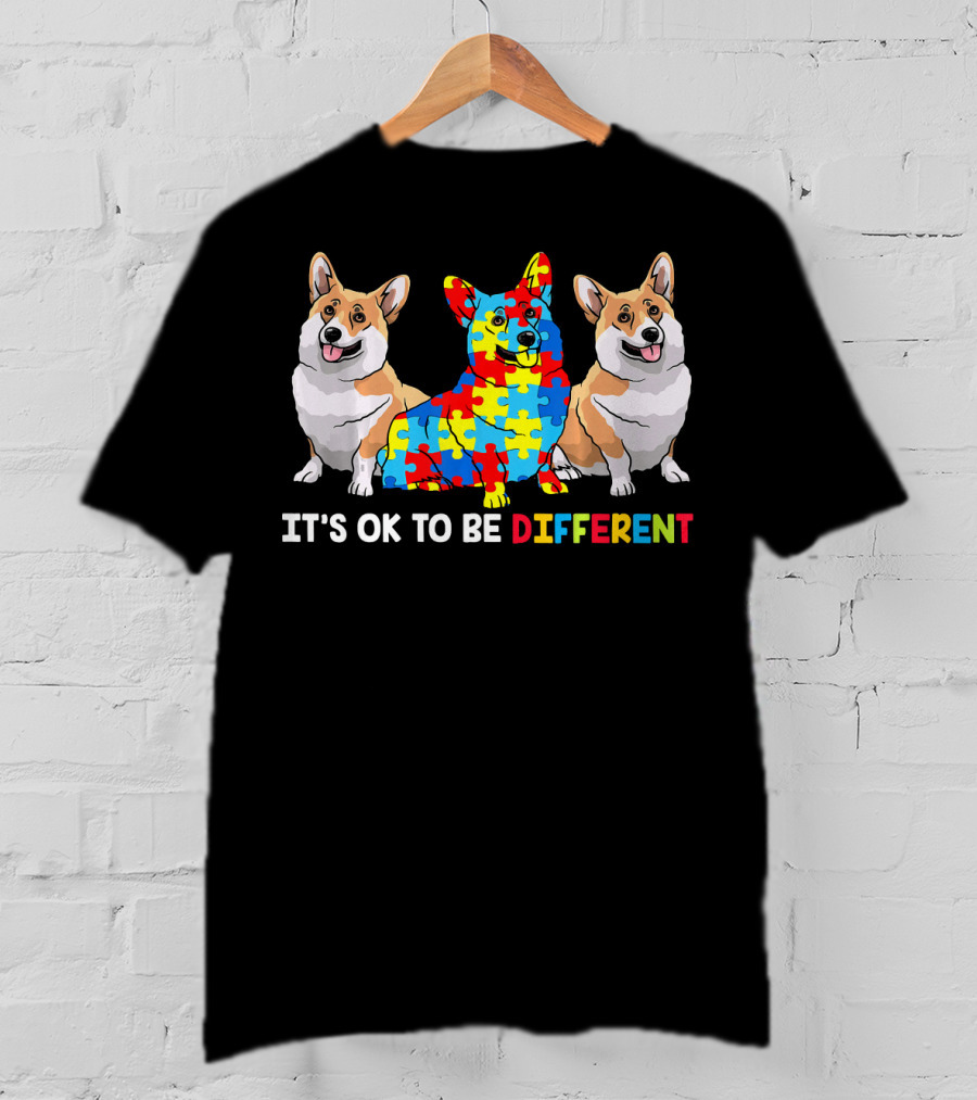 It's OK To Be Different Corgi Autism Awareness T-Shirt