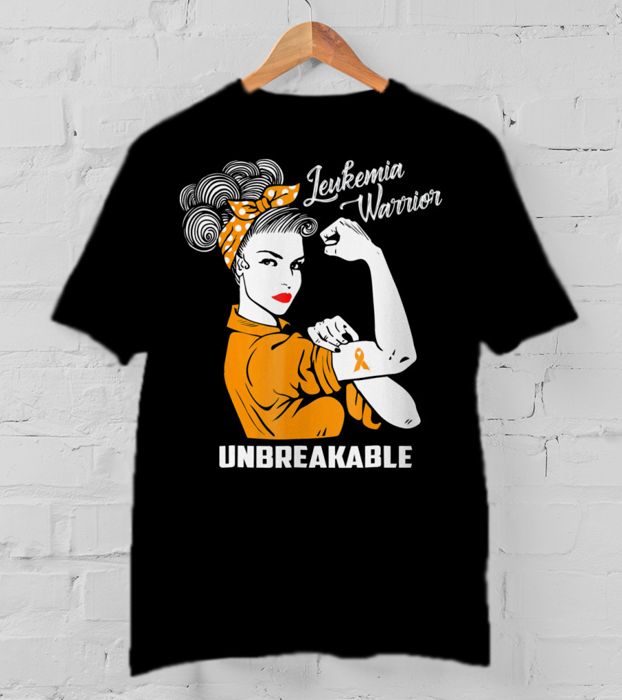 Leukemia Warrior Unbreakable Rosie The Riveter T-Shirt
