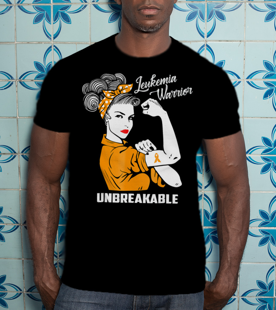 Leukemia Warrior Unbreakable Rosie The Riveter T-Shirt