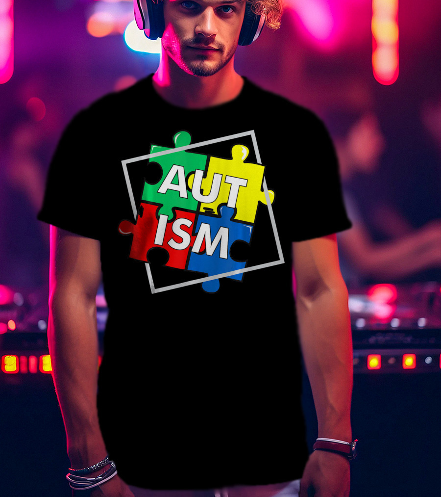 Autism Puzzle Awareness Day Colorful Puzzle Pieces T-Shirt