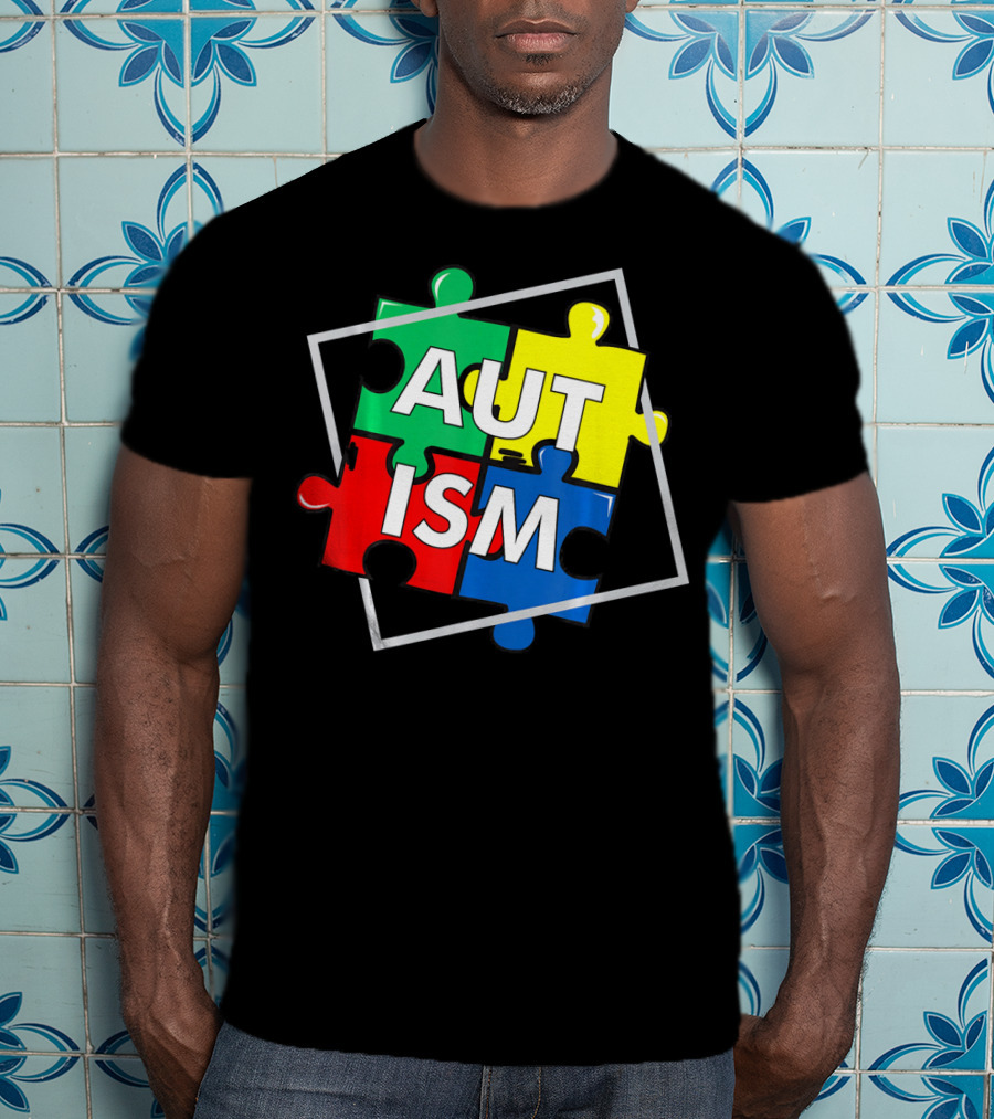Autism Puzzle Awareness Day Colorful Puzzle Pieces T-Shirt
