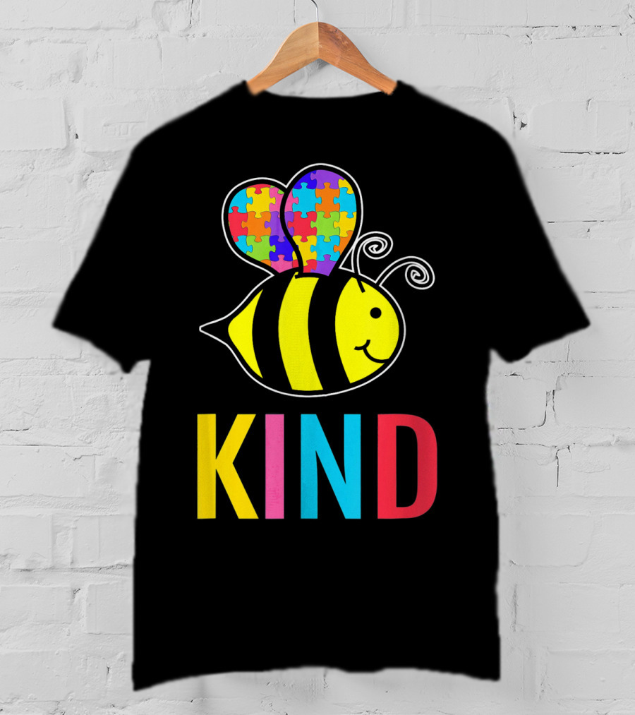 Autism Awareness Bee With Puzzle Wings KIND T-Shirt