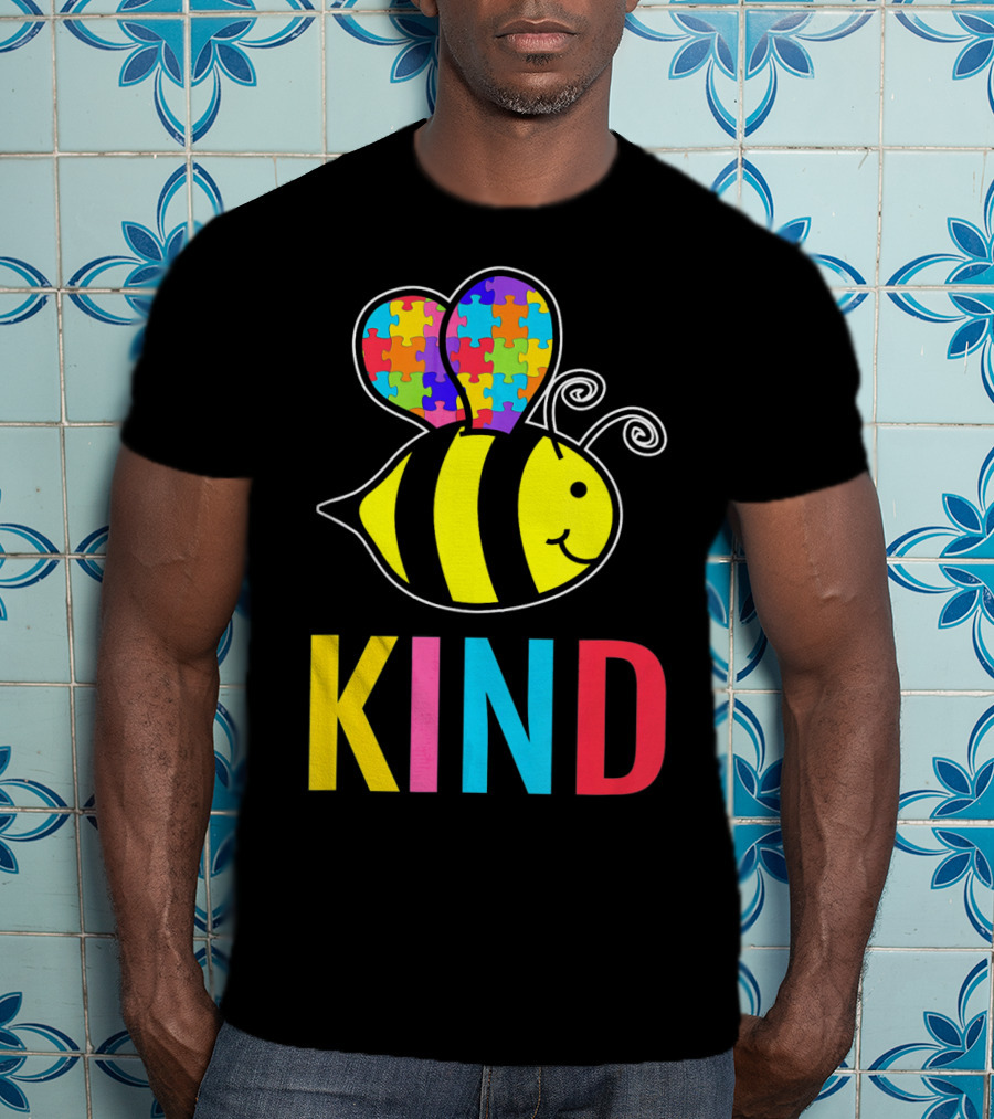 Autism Awareness Bee With Puzzle Wings KIND T-Shirt