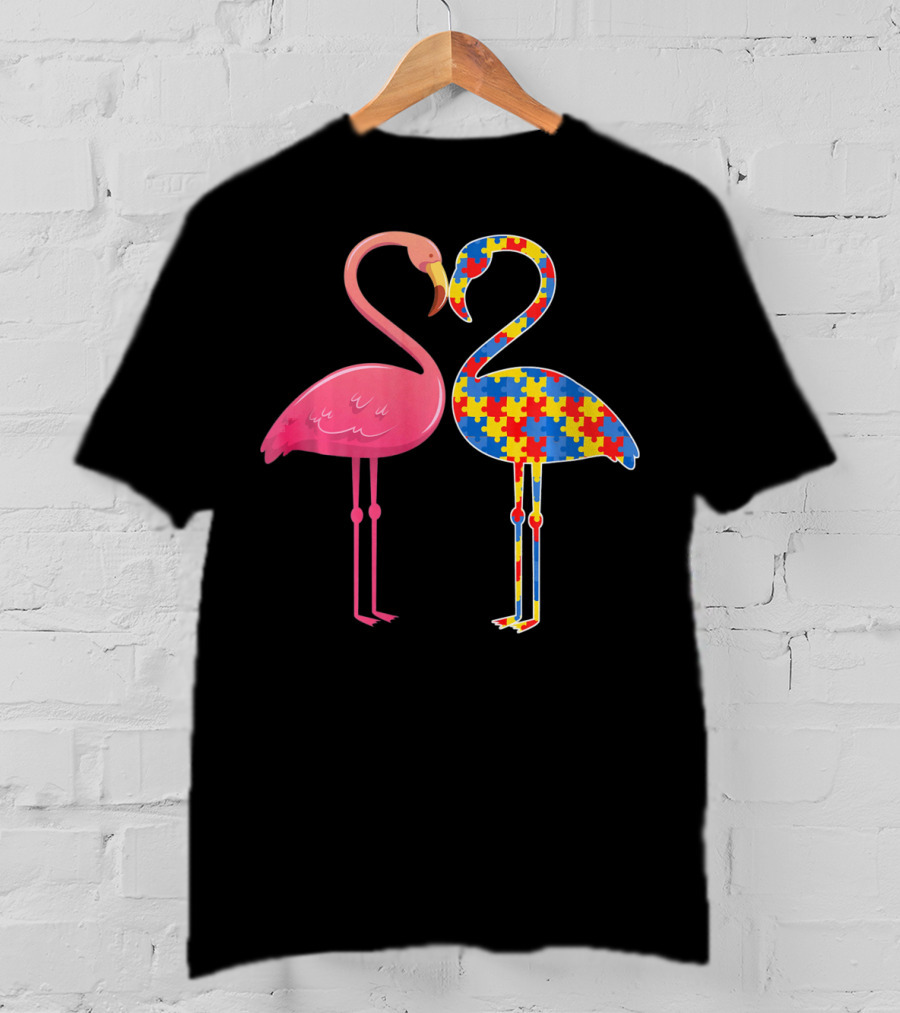 Flamingo Puzzle Autism Awareness T-Shirt