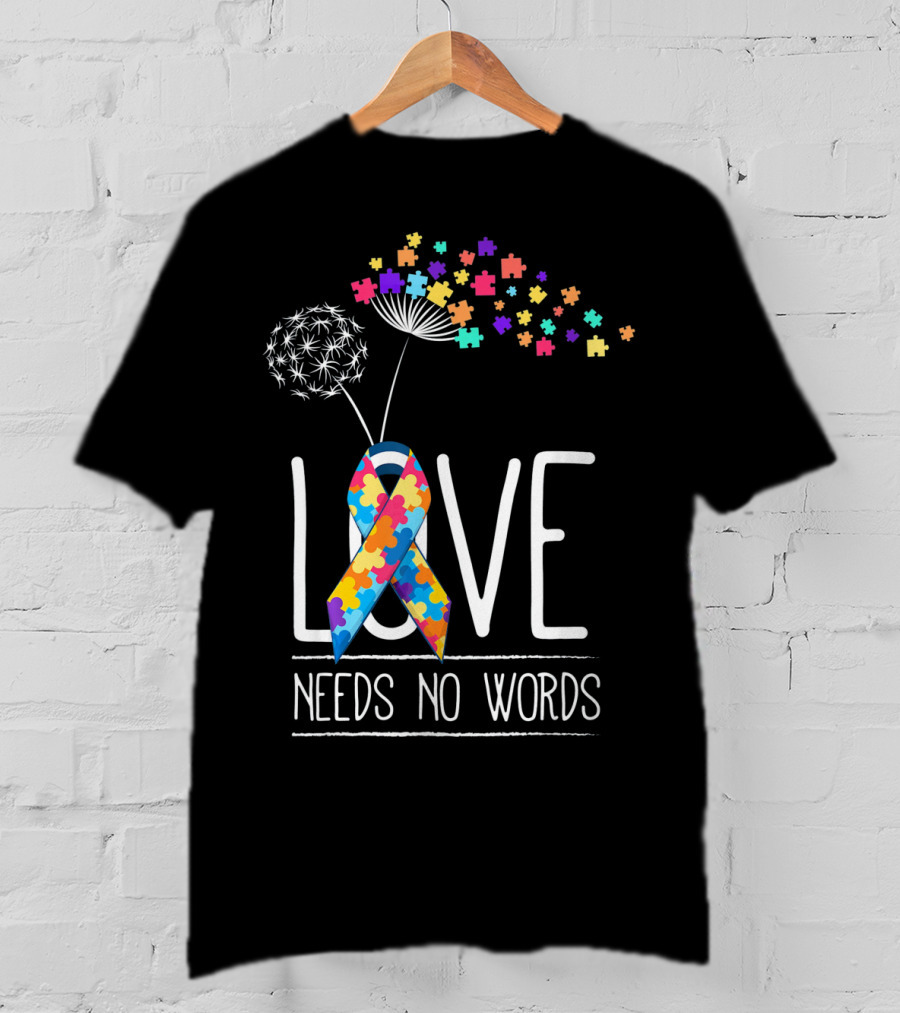 Autism Awareness Love Needs No Words Puzzle T-Shirt