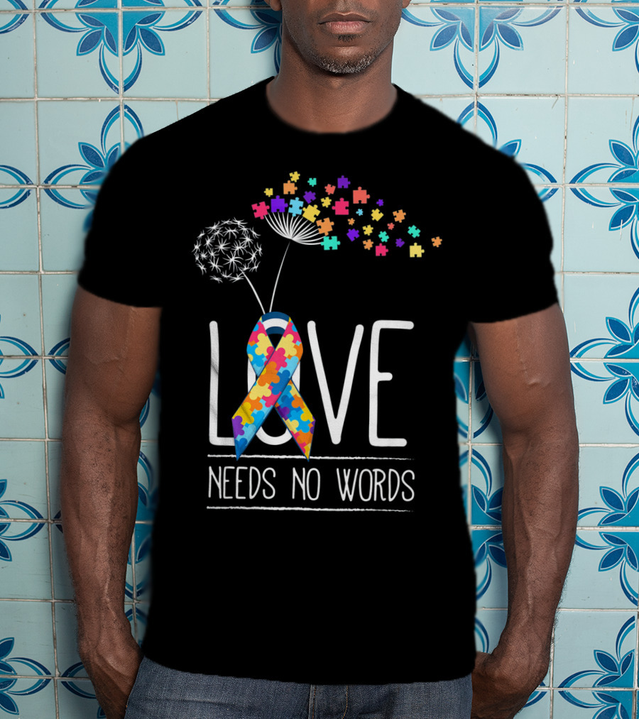 Autism Awareness Love Needs No Words Puzzle T-Shirt