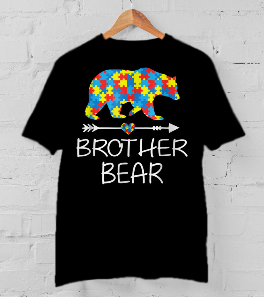 Brother Bear Autism Puzzle Pattern Awareness T-Shirt