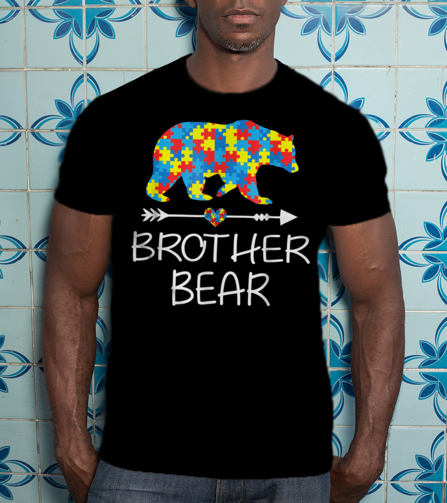 Brother Bear Autism Puzzle Pattern Awareness T-Shirt