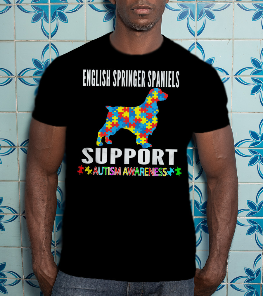 English Springer Spaniels Support Autism Awareness T-Shirt