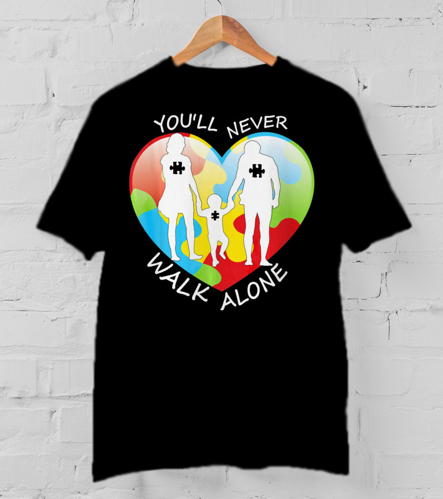 You'll Never Walk Alone Puzzle Family Heart T-Shirt