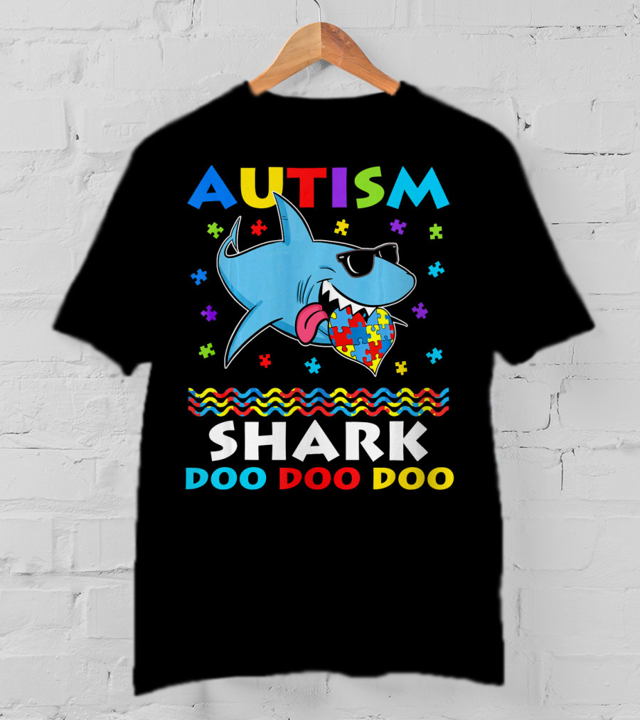 Autism Shark Doo Doo Doo Funny Awareness Day T-Shirt
