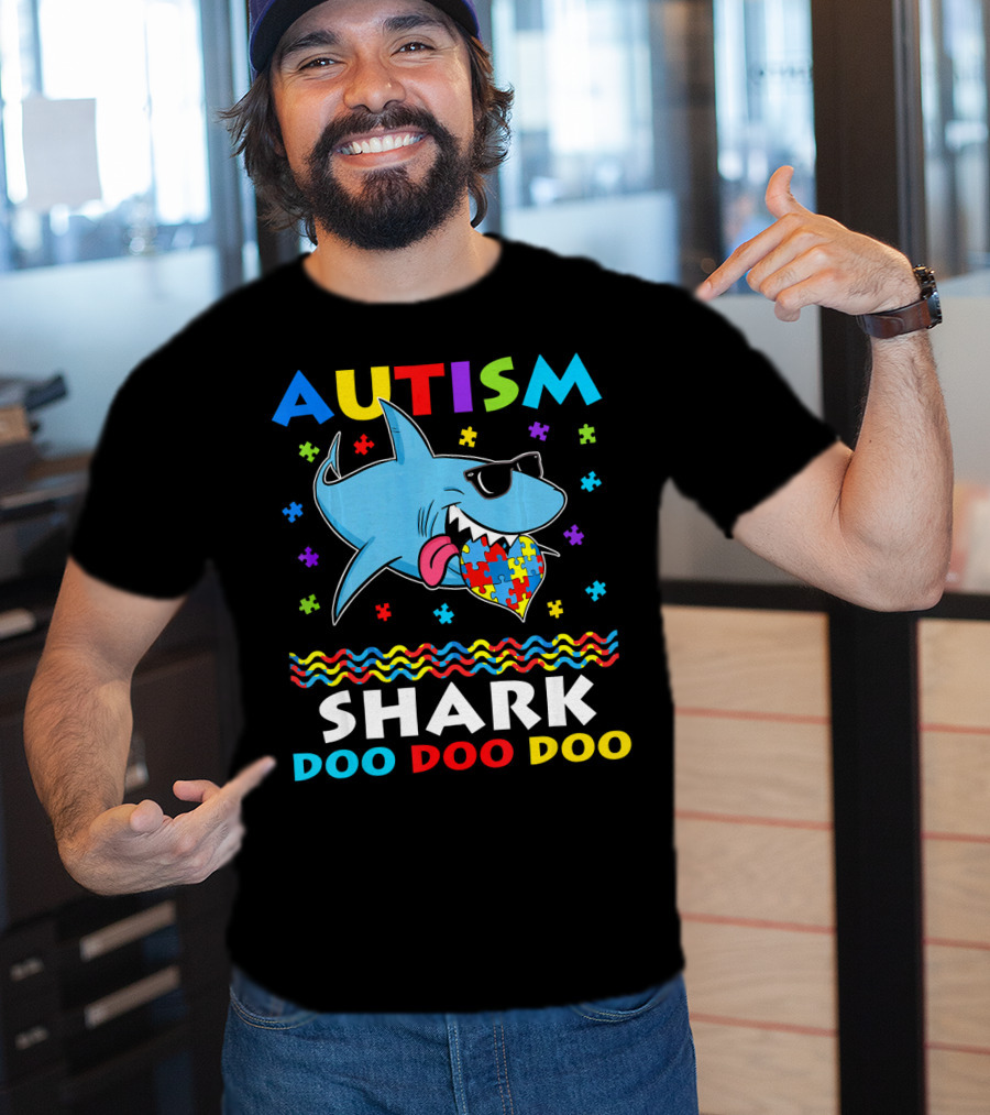 Autism Shark Doo Doo Doo Funny Awareness Day T-Shirt