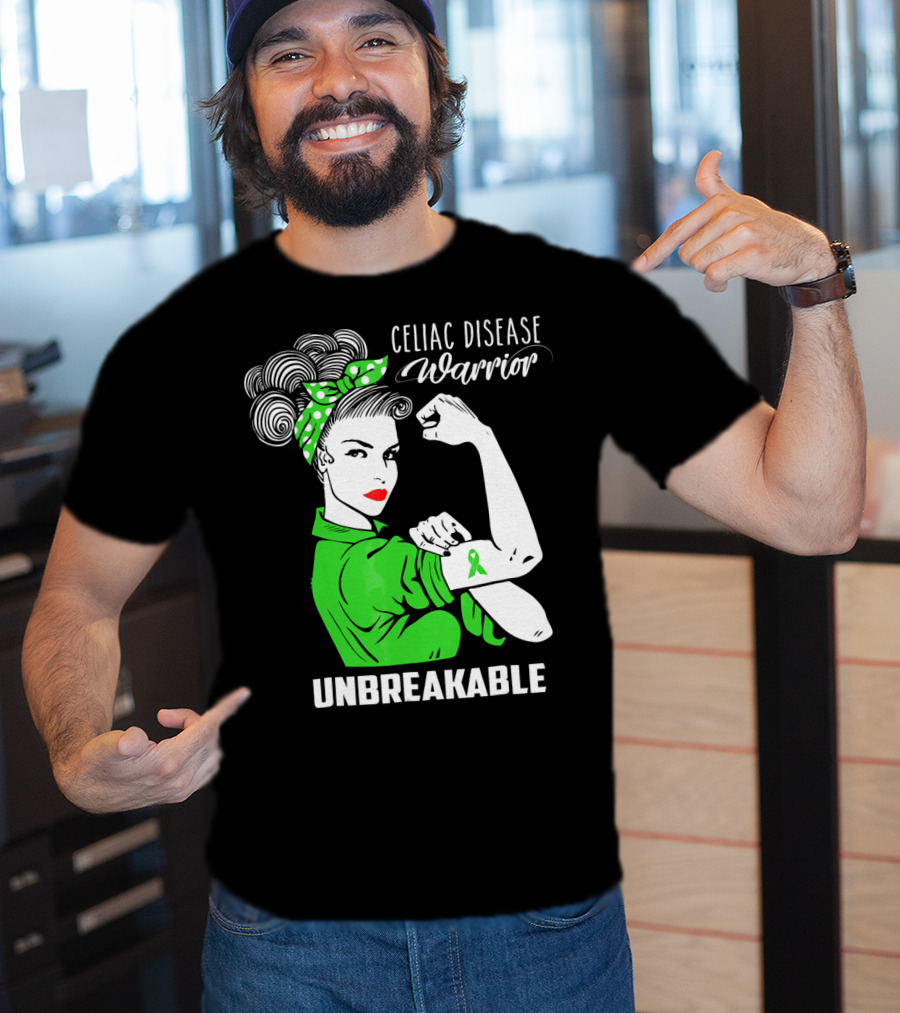 Celiac Disease Warrior Unbreakable Rosie The Riveter T-Shirt