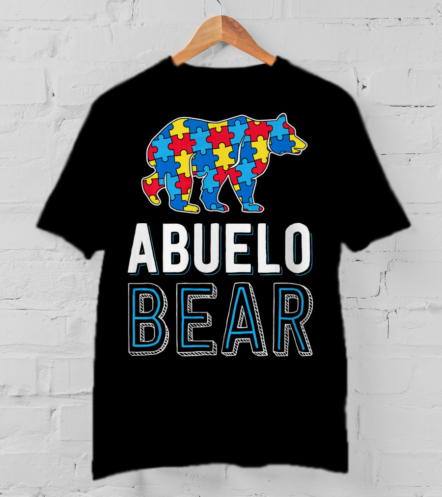 Abuelo Bear Autism Puzzle Awareness T-Shirt