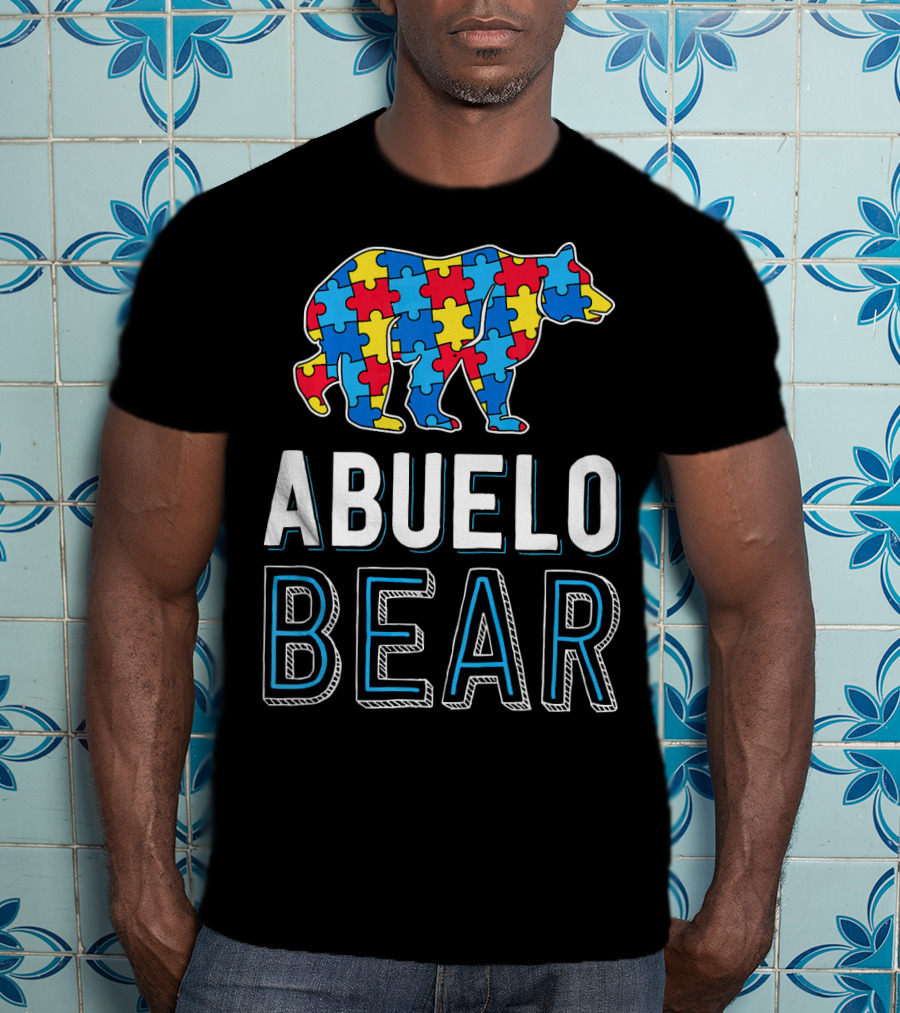 Abuelo Bear Autism Puzzle Awareness T-Shirt