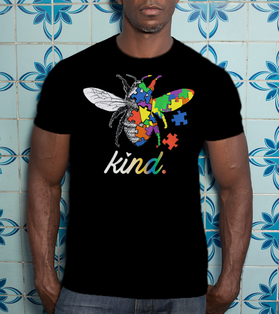 Bee Kind Beautiful Puzzle Autism Awareness T-Shirt