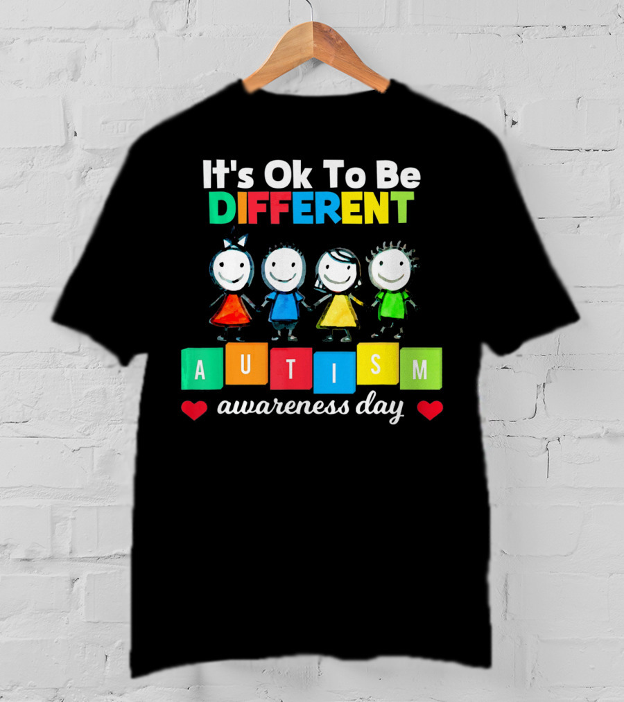 It's Ok To Be Different Autism Awareness Day T-Shirt