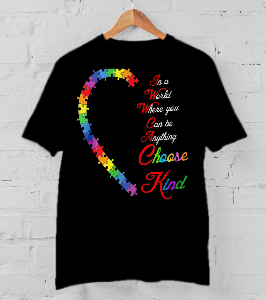 Choose Kind Autism Awareness Puzzle Heart T-Shirt