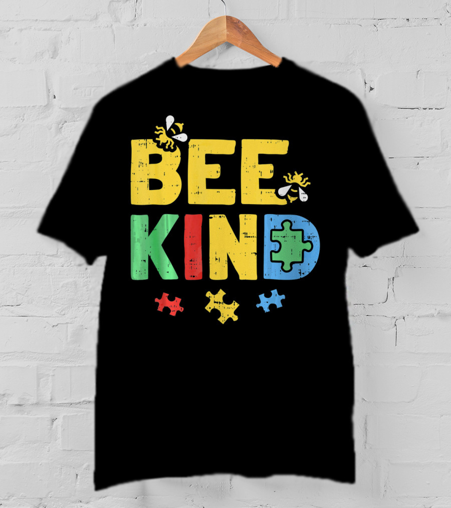 BEE KIND Puzzle Autism Awareness Bees T-Shirt