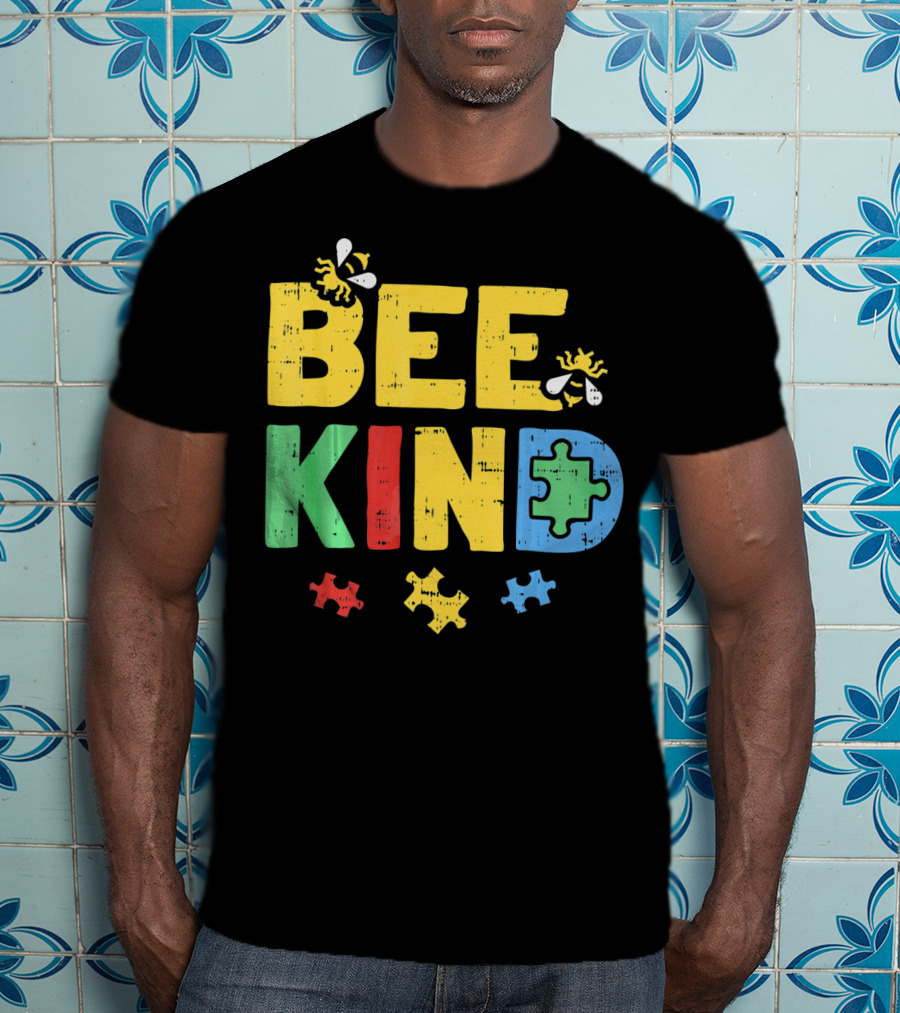 BEE KIND Puzzle Autism Awareness Bees T-Shirt