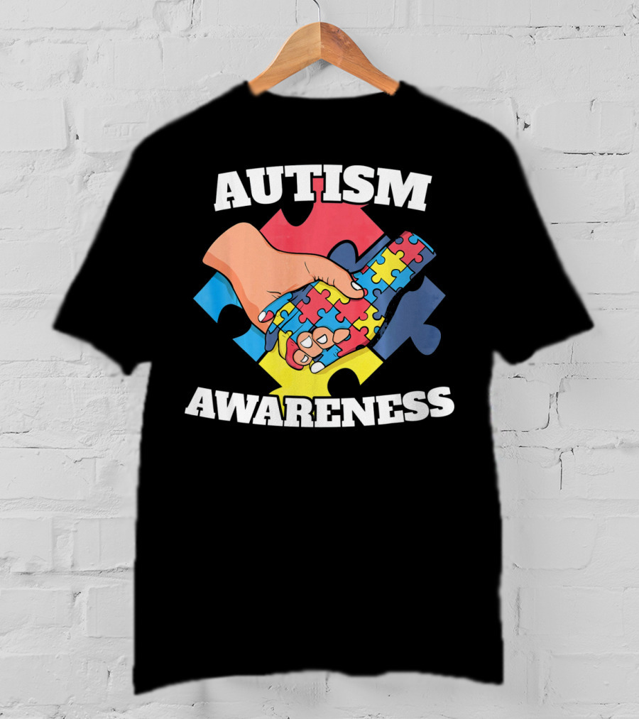 Autism Awareness Puzzle Piece Handshake 2 April Au T-Shirt