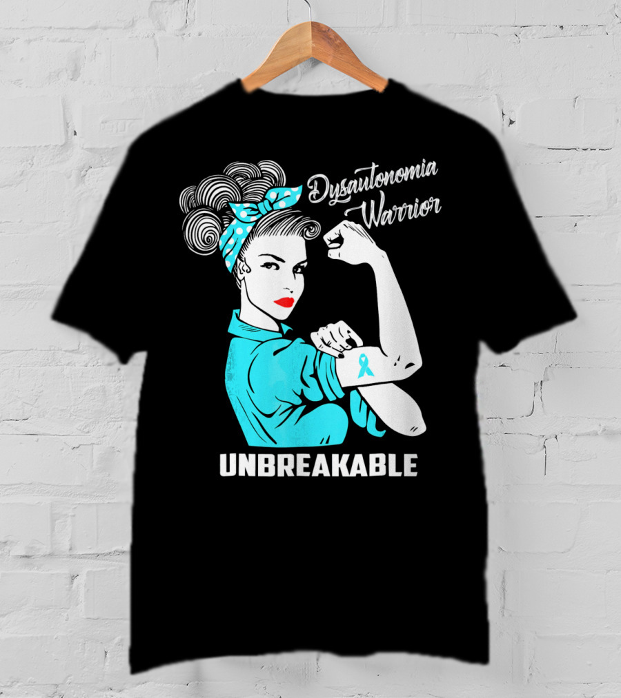Dysautonomia Warrior Unbreakable Retro Rosie The Riveter T-Shirt