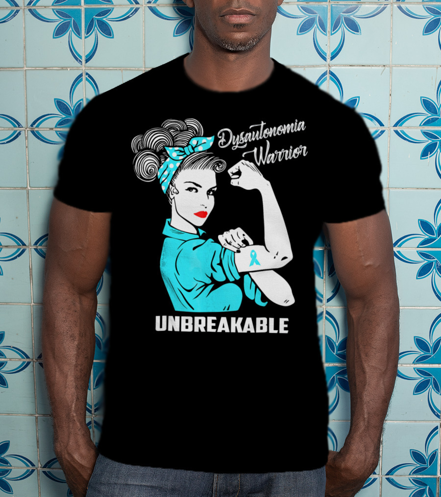 Dysautonomia Warrior Unbreakable Retro Rosie The Riveter T-Shirt