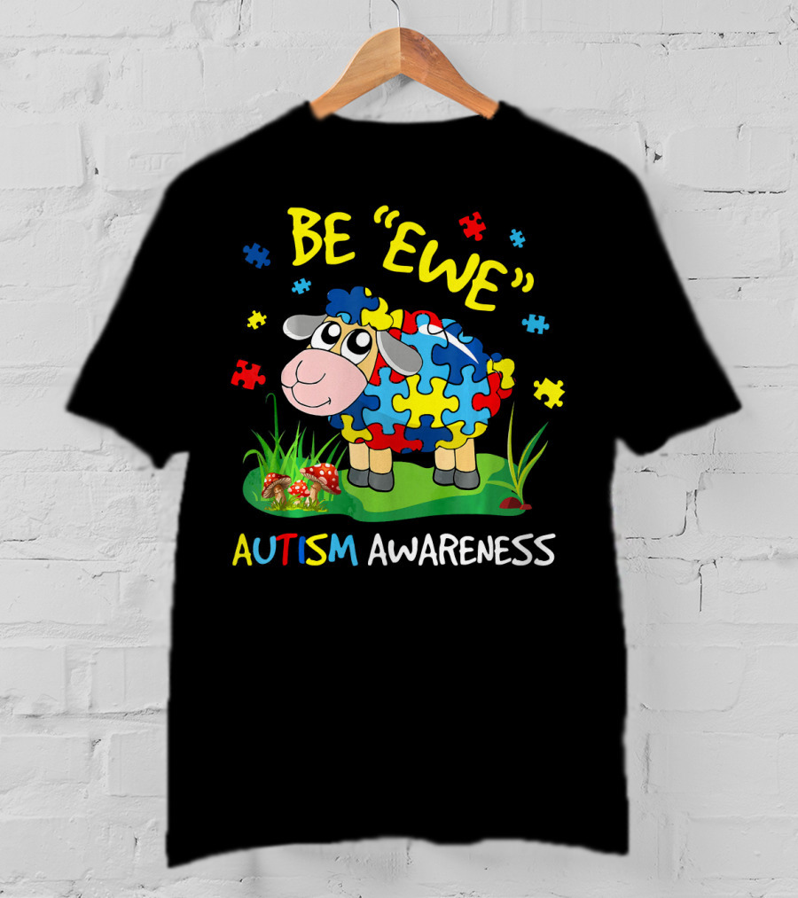 Be Ewe Autism Awareness Puzzle Sheep T-Shirt