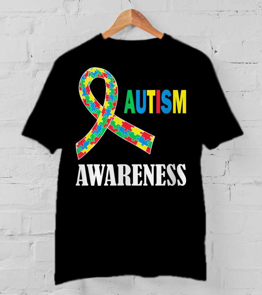 Autism Awareness Puzzle Ribbon Social Interaction Auti T-Shirt