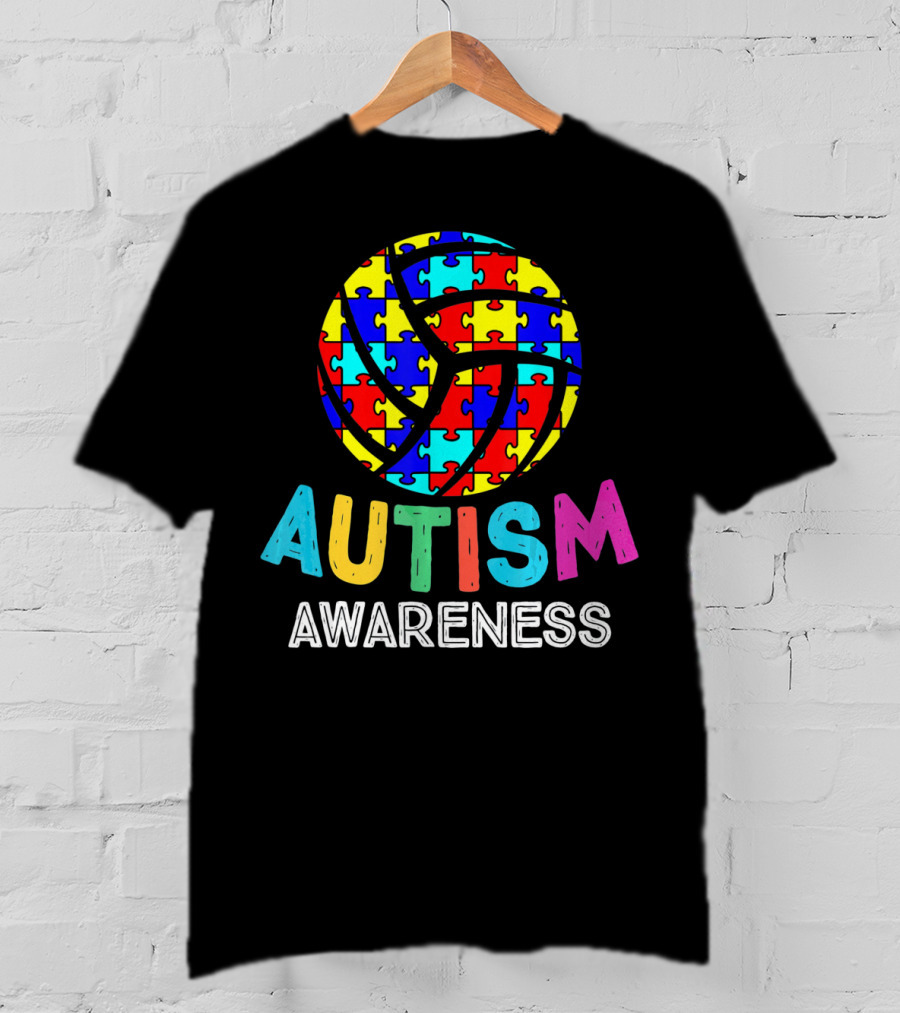 Autism Awareness Volleyball Puzzle T-Shirt