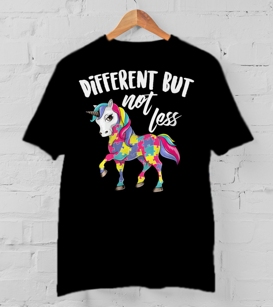 Different But Not Less Unicorn Puzzle Piece T-Shirt