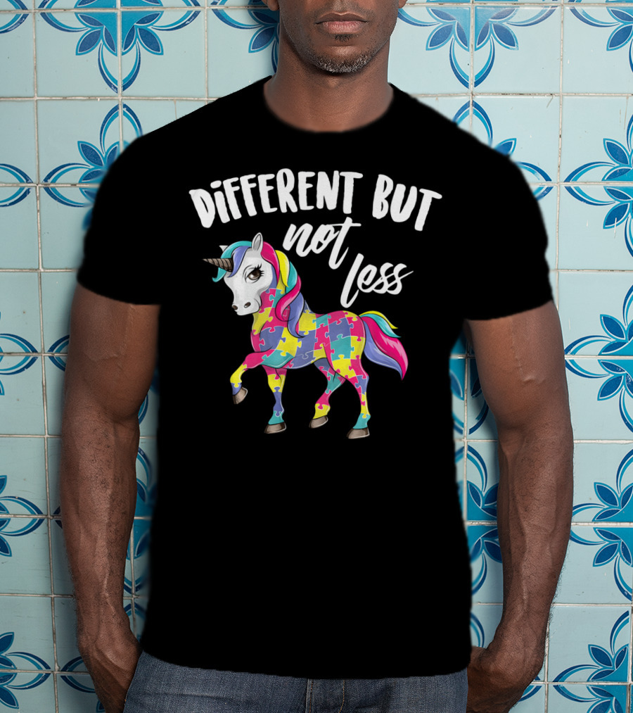 Different But Not Less Unicorn Puzzle Piece T-Shirt