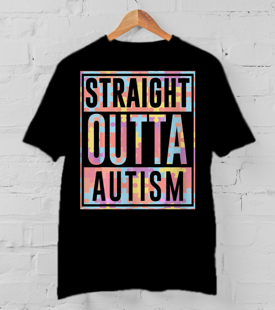 Straight Outta Autism Puzzle T-Shirt