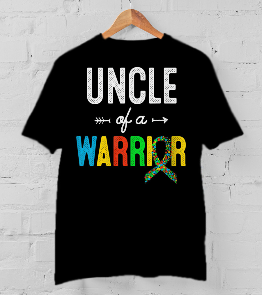 Uncle Of A Warrior Autism Awareness Puzzle T-Shirt