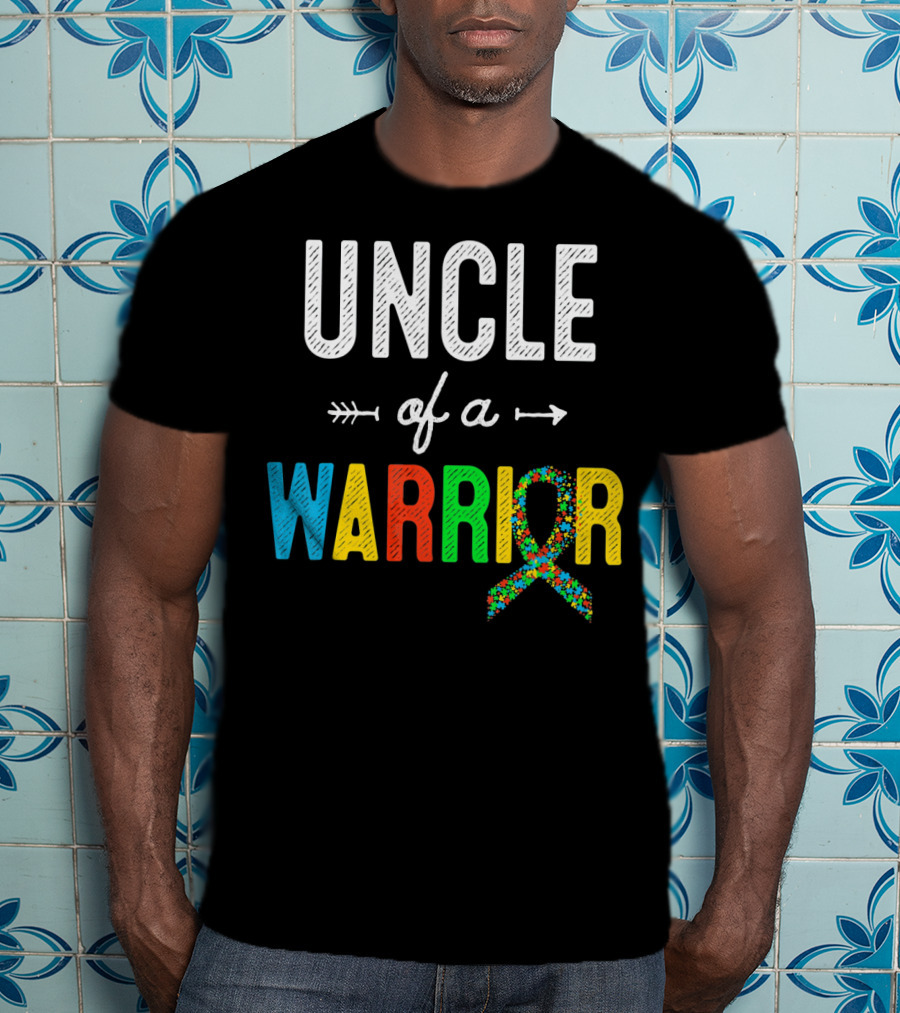 Uncle Of A Warrior Autism Awareness Puzzle T-Shirt