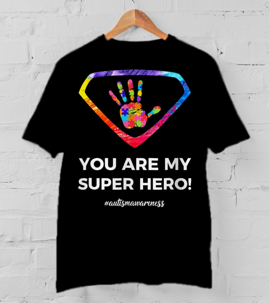 You Are My Superhero Autism Awareness Handprint Puzzle T-Shirt