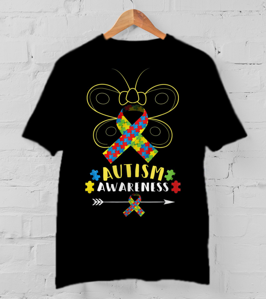 Autism Awareness Butterfly Puzzle T-Shirt
