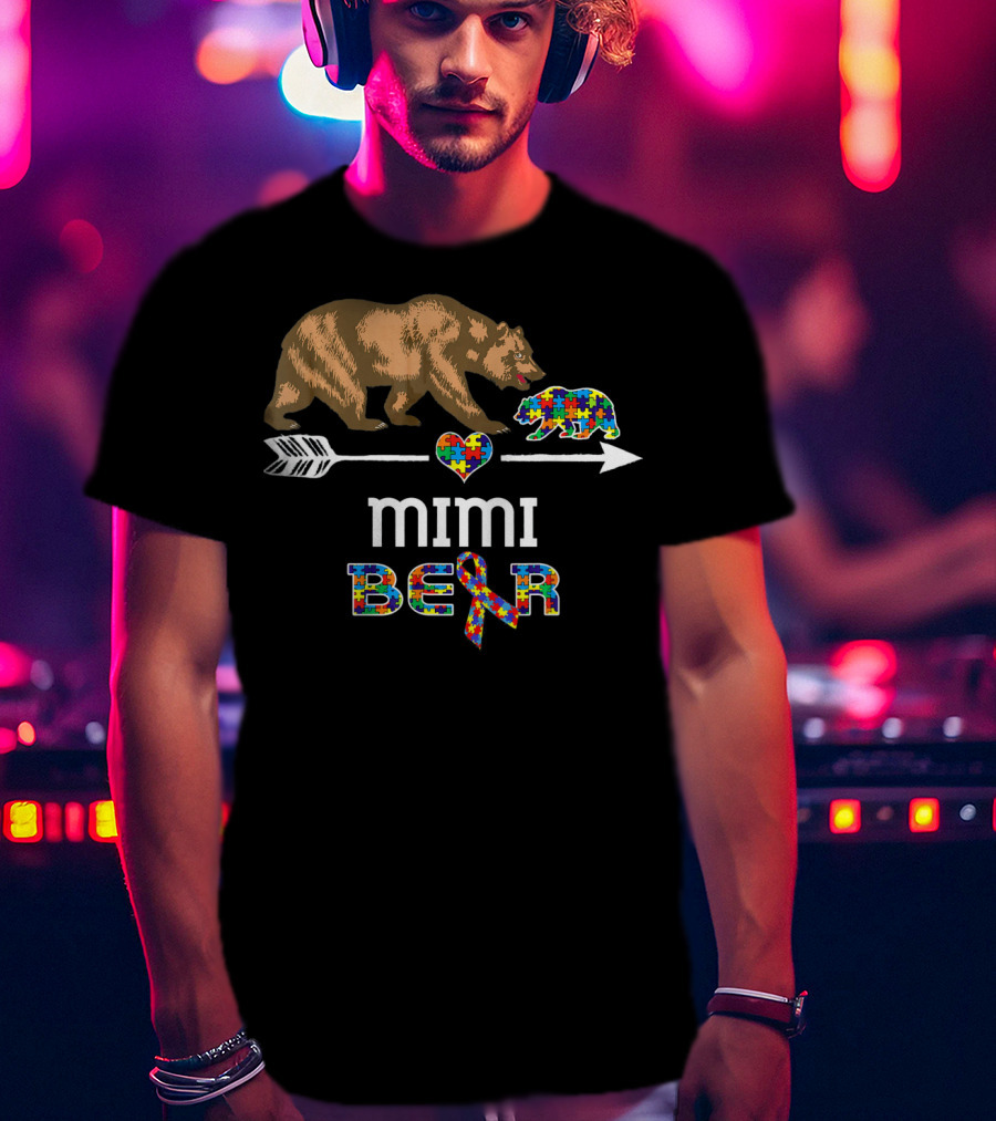 Mimi Bear Autism Awareness Puzzle Heart T-Shirt