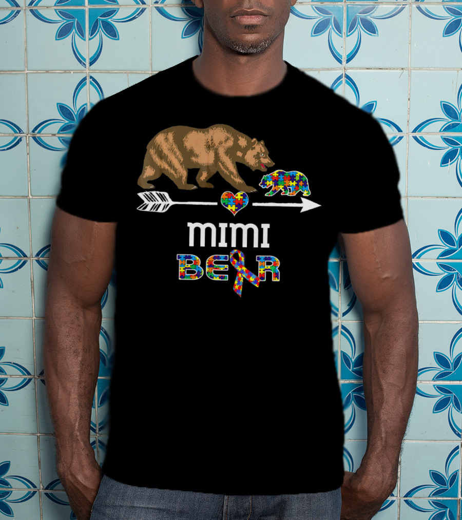 Mimi Bear Autism Awareness Puzzle Heart T-Shirt