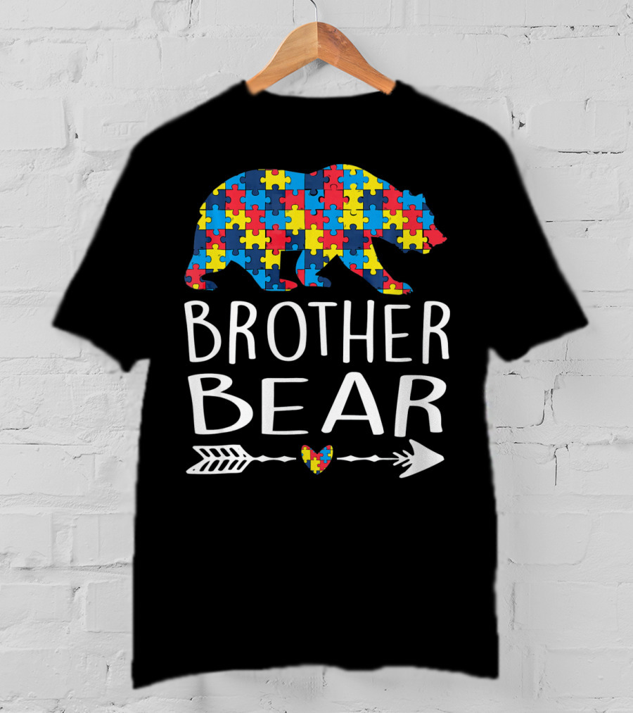 Brother Bear Autism Puzzle Heart Arrow T-Shirt