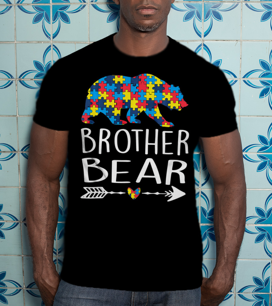 Brother Bear Autism Puzzle Heart Arrow T-Shirt