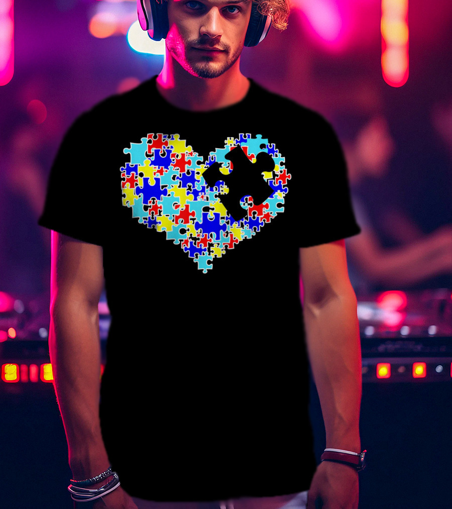 Autism Puzzle Piece Heart Multicolor Symbol For Auti T-Shirt