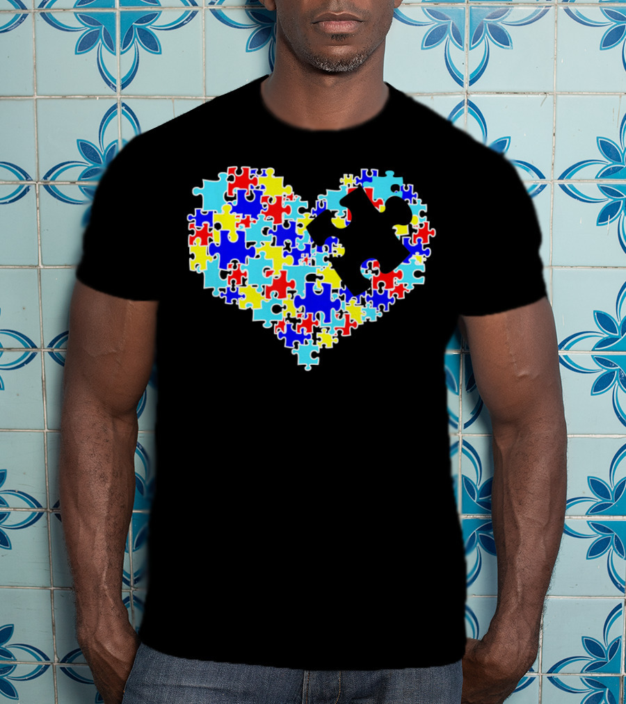 Autism Puzzle Piece Heart Multicolor Symbol For Auti T-Shirt