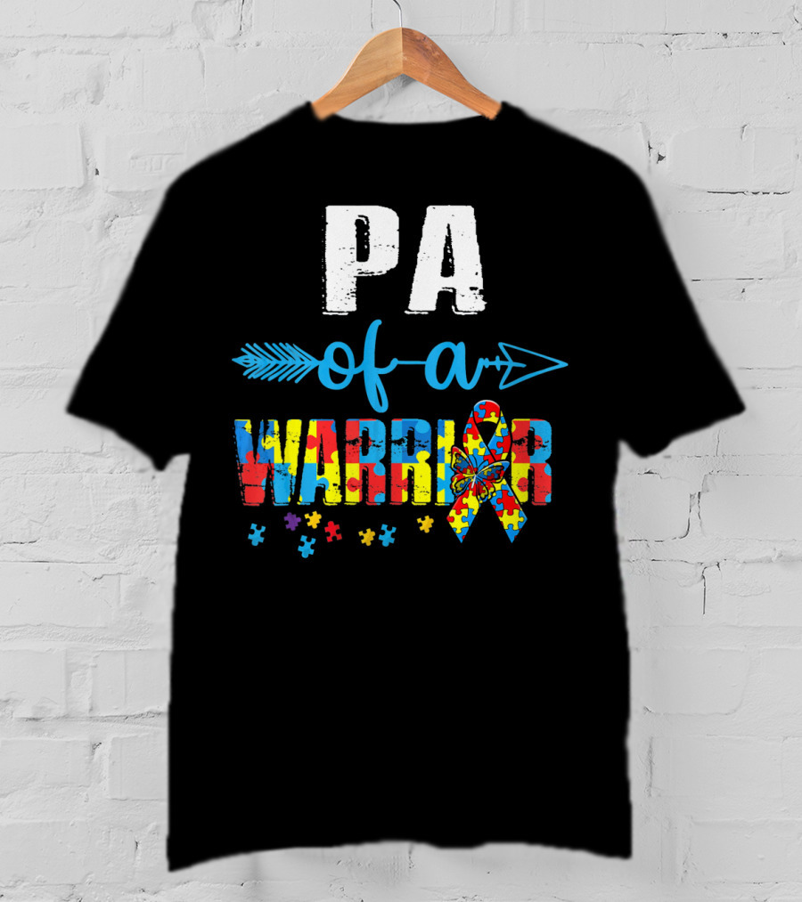 Pa Of A Warrior Autism Awareness Puzzle T-Shirt