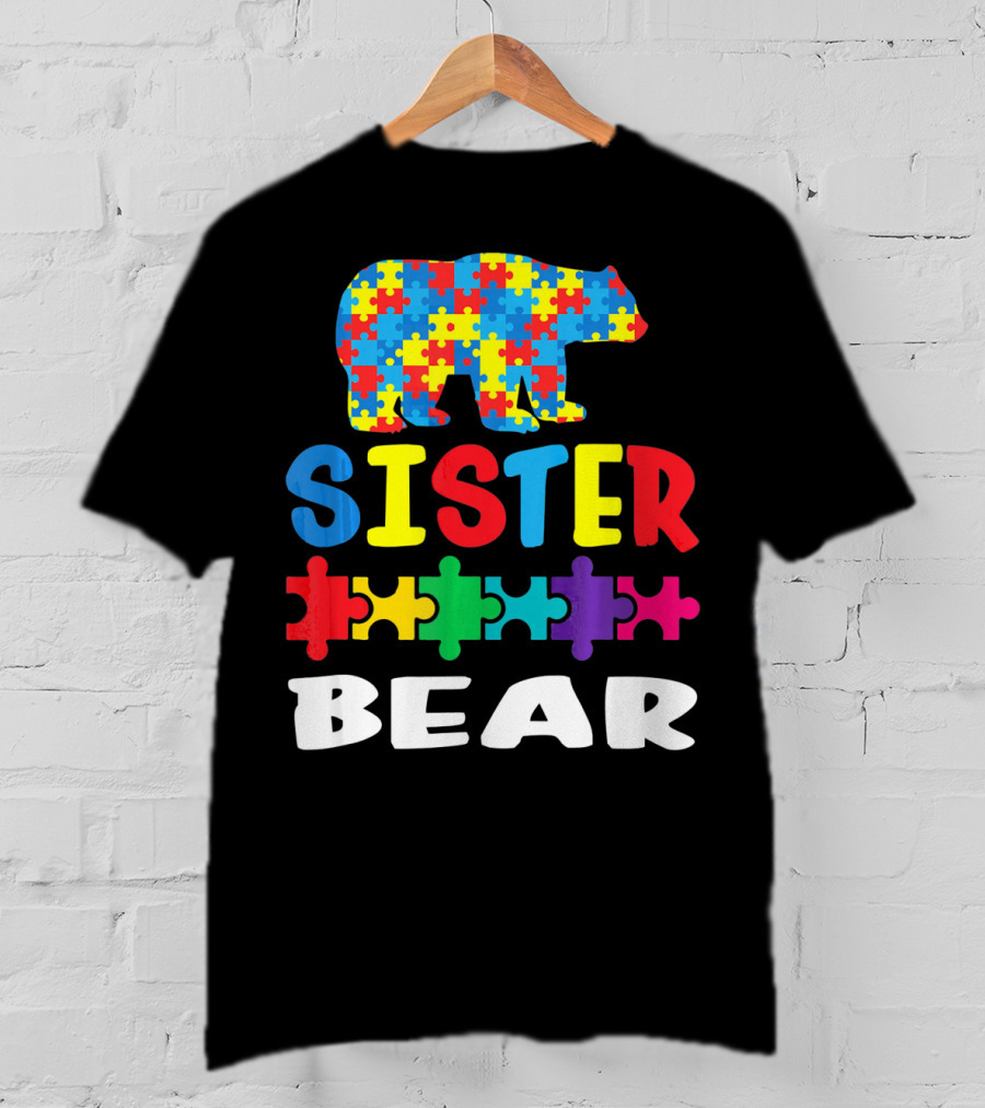 Sister Bear Puzzle Autism Kid T-Shirt