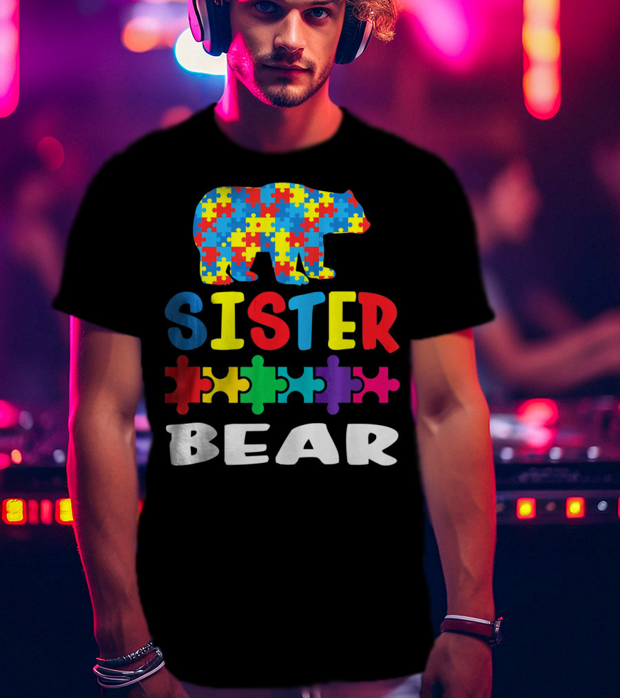 Sister Bear Puzzle Autism Kid T-Shirt