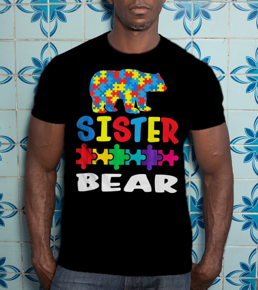 Sister Bear Puzzle Autism Kid T-Shirt